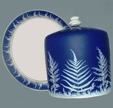 Aldridge cheese platter Blue and white covered cheese platter