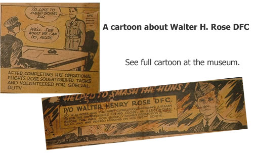 Cartoon about Walter H. Rose DFC