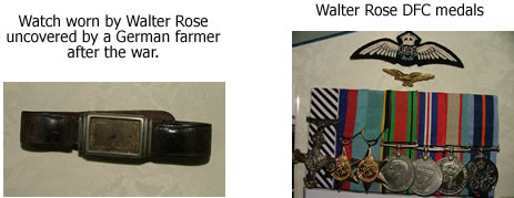 Walter Rose watch and medals Walter Rose watch and medals